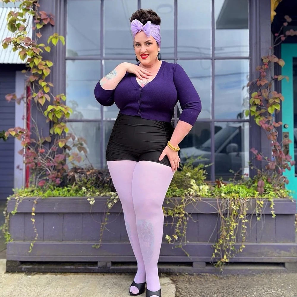 Semi-Opaque 50 Den Tights - Wisteria